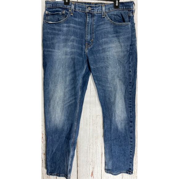 Levis 502 Jeans Men Size 36 Blue Denim Mid Rise Tapered Cotton Blend Casual - Picture 1 of 5